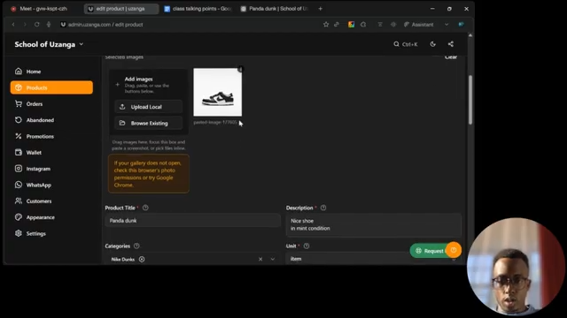 Click on the Product sub Menu