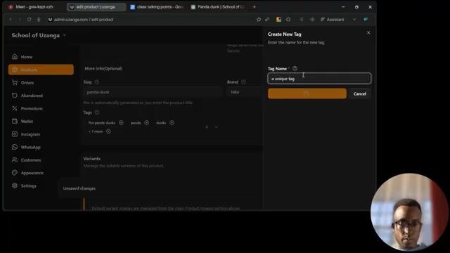 Click Add Tag after entering it.
